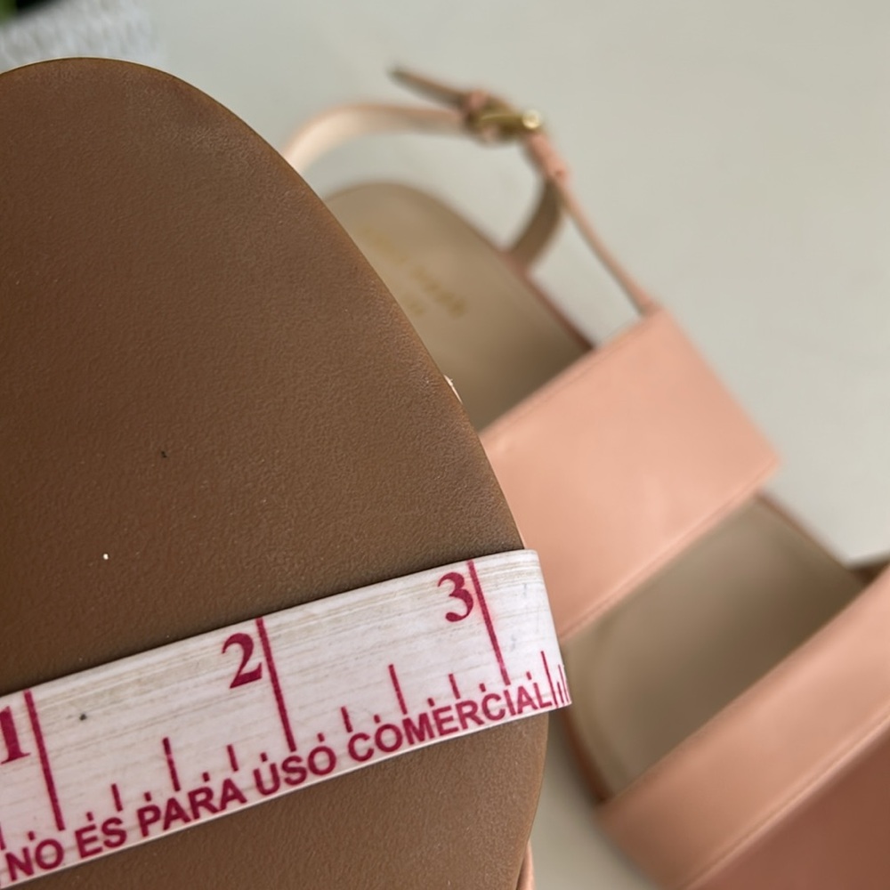 Cole Haan Sandals Women Pink Leather Slingback Wedge Buckle - Picture 14 of 17